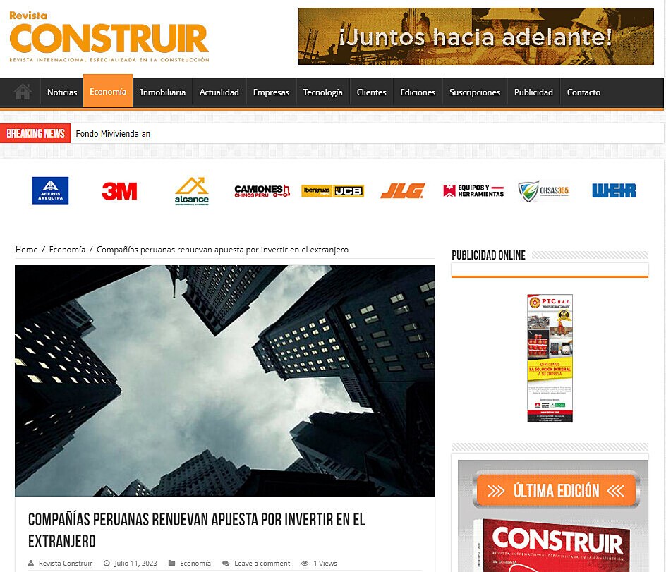 Compaas peruanas renuevan apuesta por invertir en el extranjero